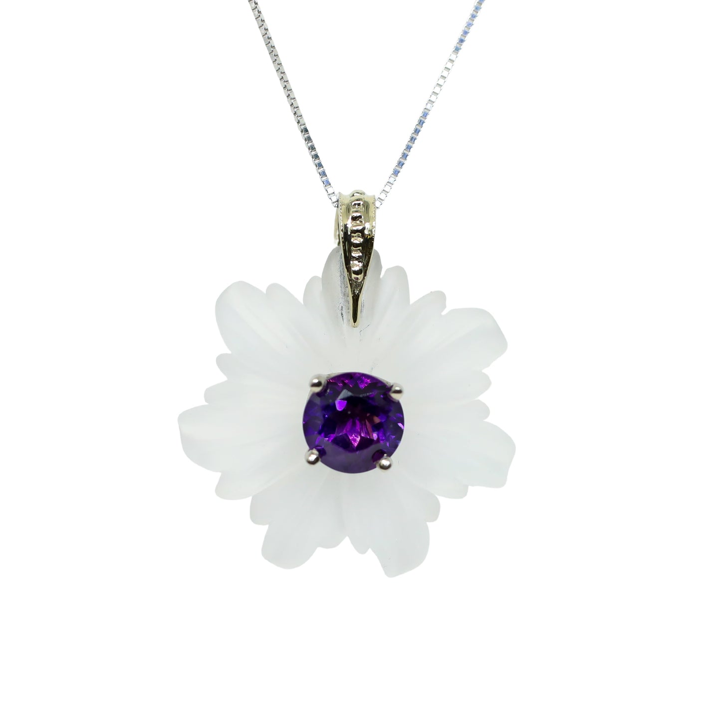 Gemstone Pendant Crystal and Amethyst CAM