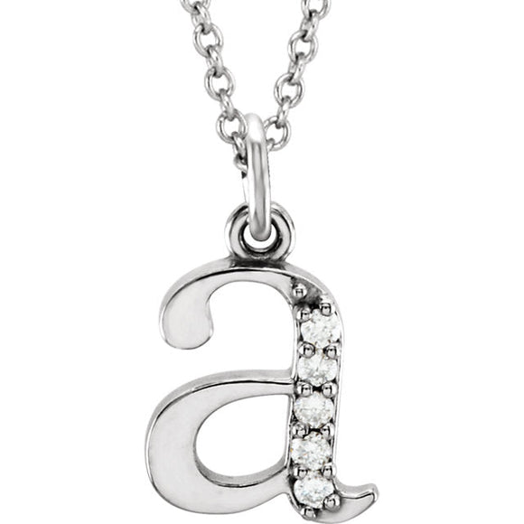 Diamond Pendant Lower Case Initial