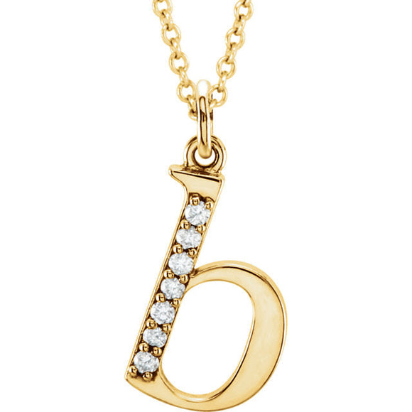 Diamond Pendant Lower Case Initial