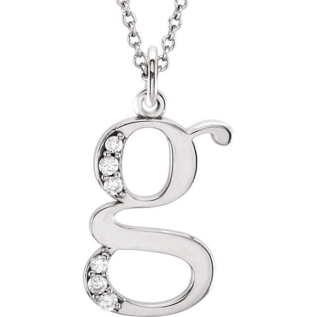 Diamond Pendant Lower Case Initial