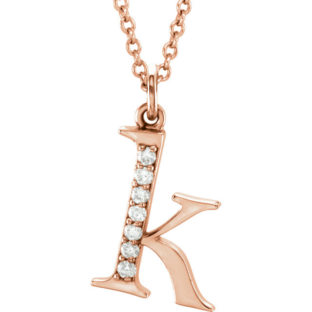 Diamond Pendant Lower Case Initial