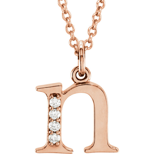Diamond Pendant Lower Case Initial