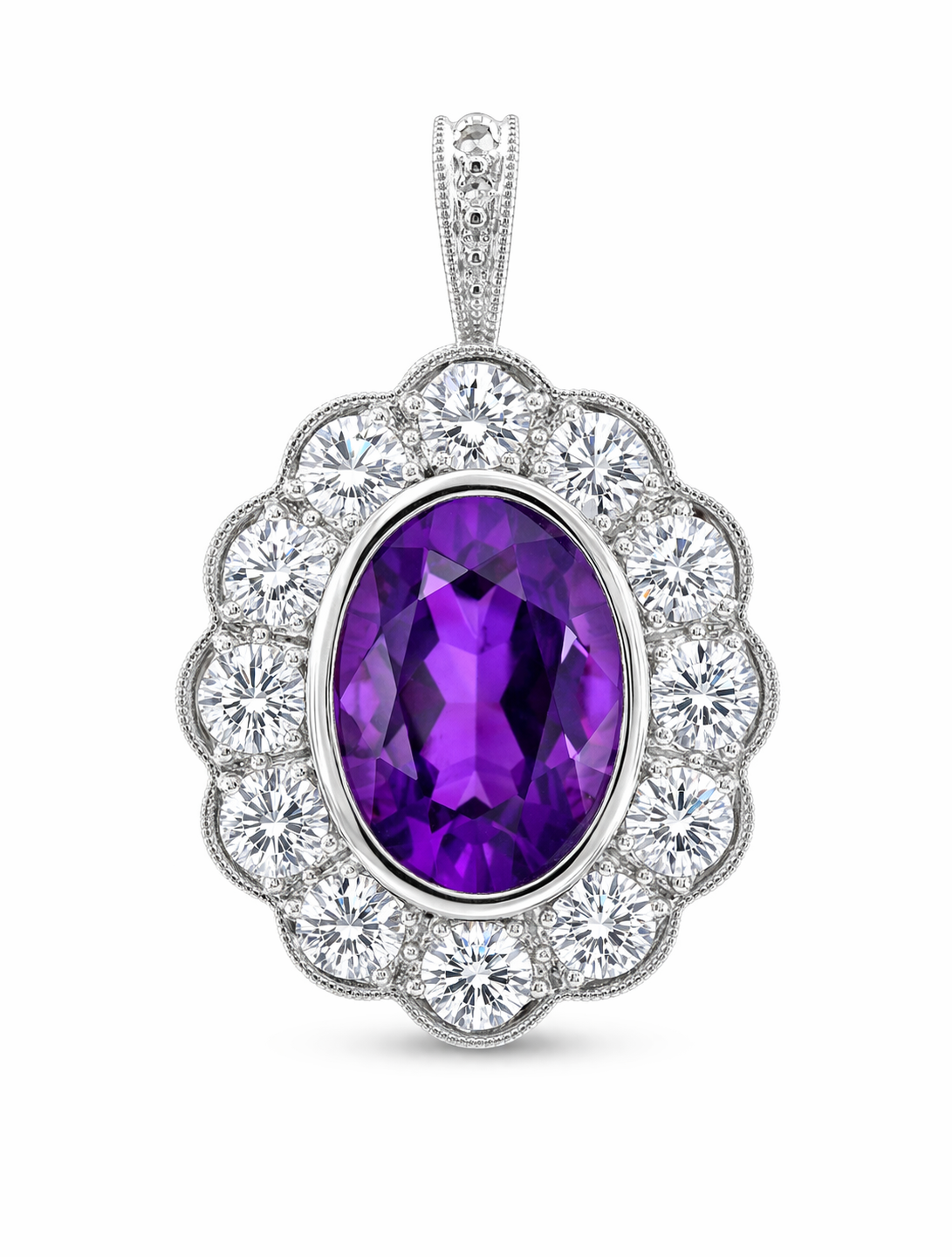 Gemstone Pendant 9081 Pend AM PLT & 18K