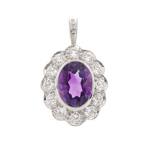 Gemstone Pendant 9081 Pend AM PLT & 18K