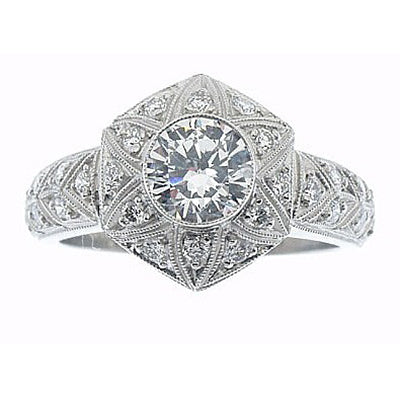 Diamond Ring 9094 D PLT & 18K