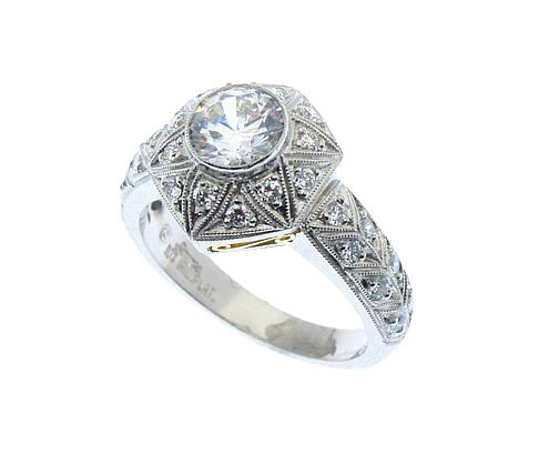 Diamond Ring 9094 D PLT & 18K