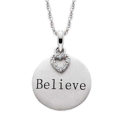 Silver Pendant Believe