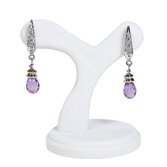 Gemstone Earrings Purple Sapphire