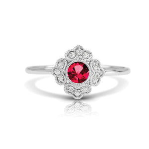 Gemstone Ring OMS1DR147-RUBY 14K