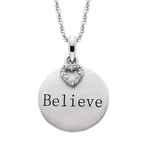 Silver Pendant Believe -  - Somos Jewelers 