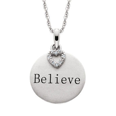 Silver Pendant Believe -  - Somos Jewelers 