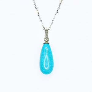 Gemstone Pendant Turquoise Plain Drop