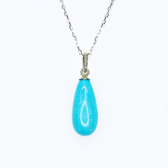 Gemstone Pendant Turquoise Plain Drop